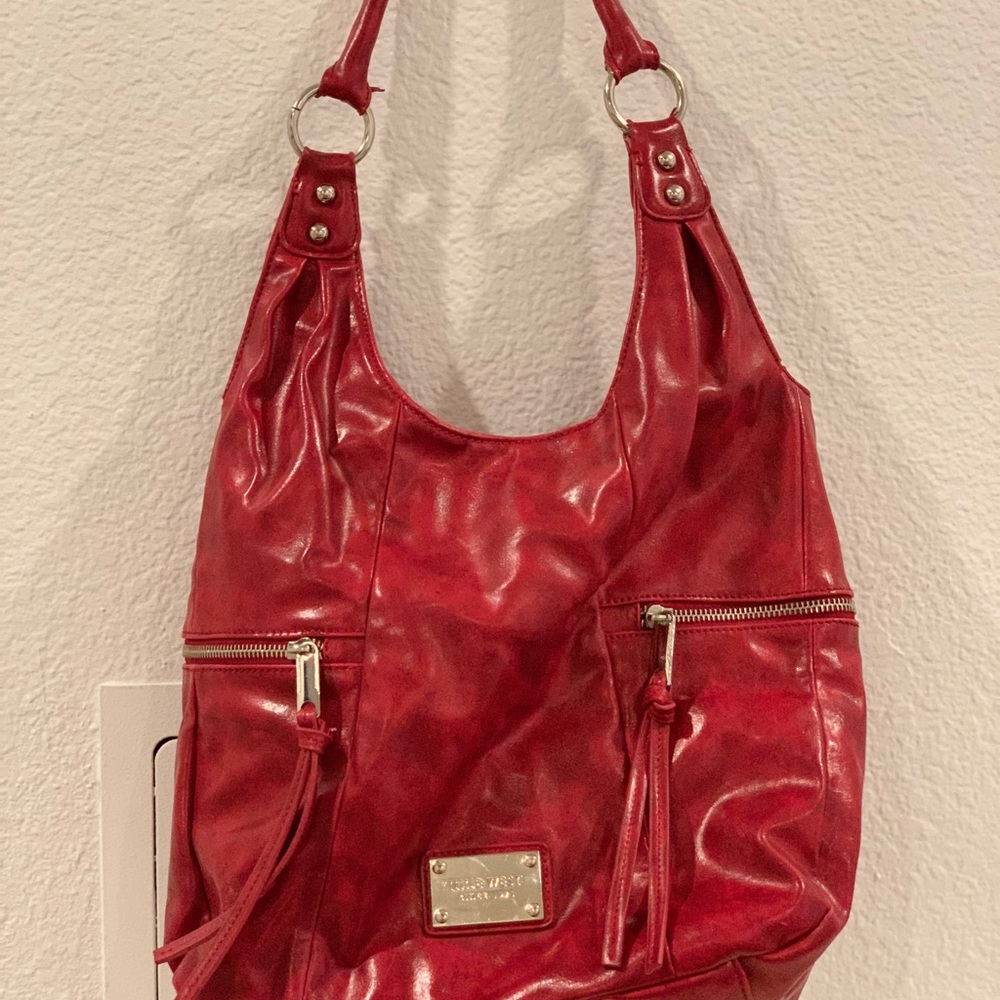 Red Leather Shoulder Bag by Nine West